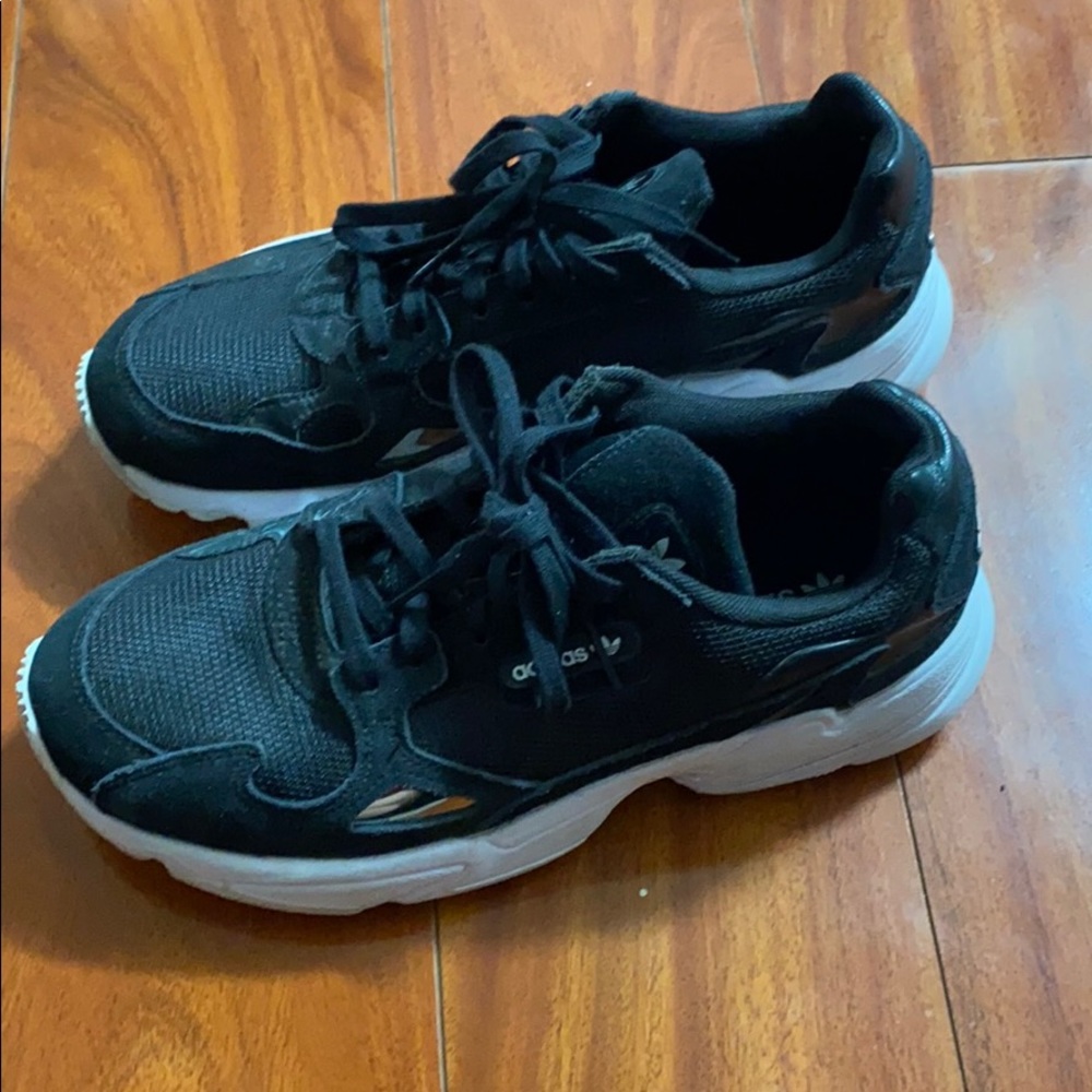 Black adidas Falcon sneakers